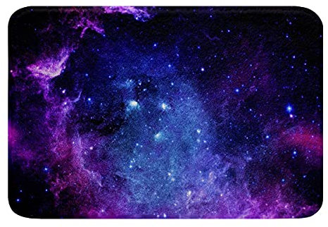 Galaxis Badematte 50x80cm für Badezimmer rutschfest Badezimmerteppich Lila Blau Universum Sternenklarer Himmel Badteppiche Set Ultra Weich Mikrofaser Weltraum Badvorleger für Küche/Wohnzimmer