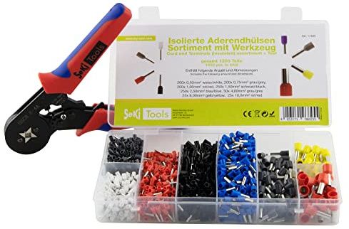 Aderendhülsen isoliert 1200 Teile inkl. Zange