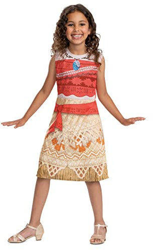 Disney Kostüm Prinzessin Vaiana für Mädchen, Maui Moana Kleid, Perfekt für Karneval und Geburtstag, 5-6 Jahre