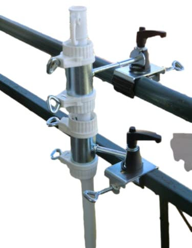 Holly 2 x GELÄNDER - ABSTANDS - BALKONSCHIRM-Halter SMALL für SCHIRMSTÖCKE bis 42 mm
