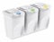 Sortibox Mülleimer mit Deckel 35 L - 3er Set/weiß - Stapelbares Müll Trennsystem - Abfall Sortierer Trenner Sytem Trennkörbe stapelbar mit Klappe