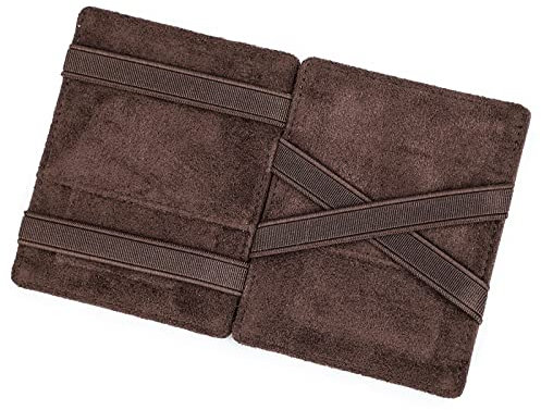 CONTACTS Magic Wallet Slim, Mens Purse Genuine Leather, ID Card Holder RFID Blocking, Smart Wallet Coin Pocket Sleeve Vintage (Dark Brown- 8 Cards Holder)