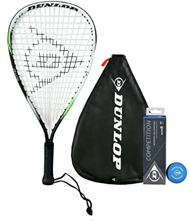 Dunlop Biotec Titanium Racketball Racket (Single, Bundle & Twin Set Options) (Racket, Cover & Balls)