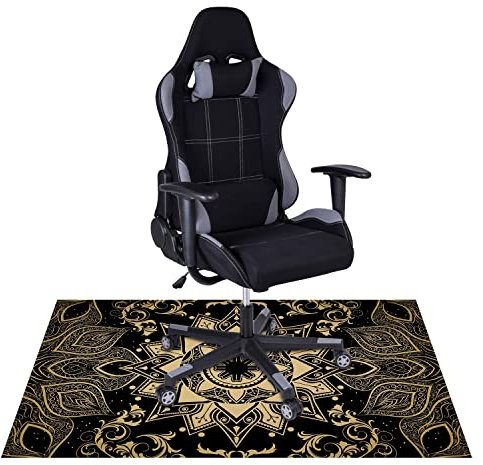 Ferocity | Bodenschutzmatte Bürostuhl Unterlage | 90X140cm | für Schreibtisch ins Büro | Kinderzimmer Spielmatte | rutschfest | Kratzfest | für Hartboden | Model Beige Mandala [161]