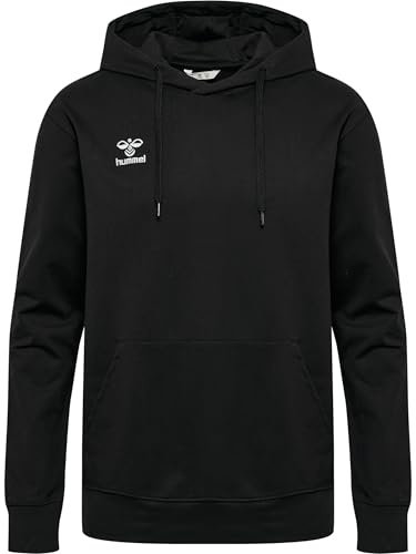 hummel Verstellbare Taille Kapuzenpullover Hmlgo Herren | Bio-Baumwolle | nachhaltige Materialauswahl | Weicher Sweatstoff | Beuteltasche vorne | Verstellbare Zugschnur an der Kapuze