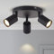 ANWIO Lámpara de Techo Giratoria Ajustable con 3 Focos LED de Metal Negro Base GU10 - Moderno Diseño para Dormitorios,Pasillos,Cocinas,Bares(Sin Bombillas).EUS-EA190811-10-03CB-1U