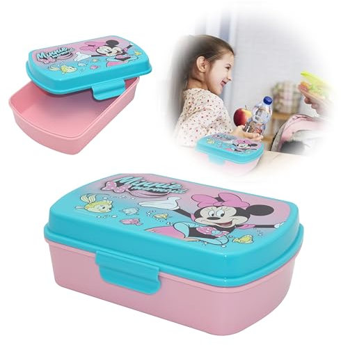 Minnie Mouse Lunchbox für Kinder, BPA-frei, Kunststoff, auslaufsicher, Sandwich-Boxen, Kinder, Sport, Camping, Kindergarten, Reisen, Mahlzeiten, Vorbereitungsbehälter, luftdicht, Kühl-/Gefrierschrank,