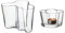 Iittala Set bestehend aus einem Windlicht 60mm klar + Einer Vase 160mm klar, aus Glas hergestellt, Set 1007041+1051192