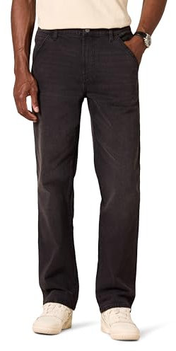 Amazon Essentials Men's Relaxed-Fit Workwear Carpenter Jeans, Washed Black, 30W / 32L