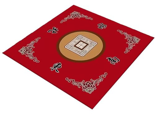 KERALI Mahjong-Matte, 80 x 80 cm, rutschfeste Mahjong-Tischdecke, verdickte schalldämpfende Mahjong-Tischmatte, verschleißfeste Mahjong-Tischdecke, Tischmatte zum Spielen von Mahjong, Brettspielen