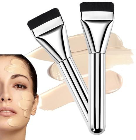 2Pcs Ultra Thin Foundation Brush,Flacher Foundation Pinsel