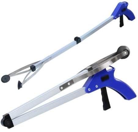 Litter Picker, 83cm/32.7inch Pick up Stick Grabber Disability Aid Helping Hand Reacher Aluminium Alloy Folding Grabbers and Pick up Tools Reaching Aids for Disabled Elderly Adults (1 Pack)