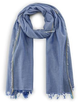 CODELLO Damen Schal aus Organic Cotton mit gewebter Bordüre