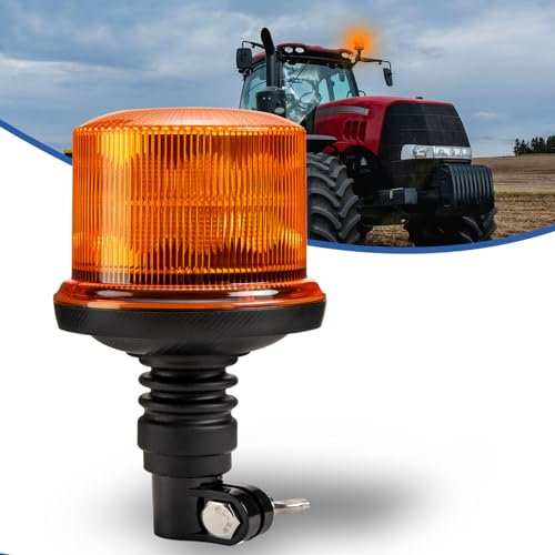 Qiping LED Warnleuchte,12/24V Rundumleuchte Gelb 8 Blitzmuster Geeignet für landwirtschaftliche Warnleuchten, LKW-Warnleuchten