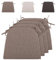RUIXUAN Stuhlkissen 43 * 41cm Sitzkissen Stuhlauflage Outdoor Gartenstuhlkissen Sitzpolster Auflage für Rattanstühle Outdoor Stuhlkissen mit Bändern (Graubraun-4pcs)