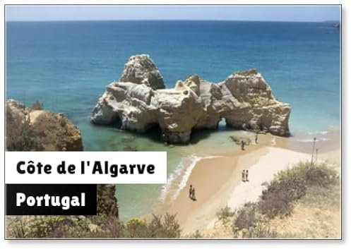 Crique, Plage Et Rocher De La Côte De L'algarve, Portugal, Kühlschrankmagnet
