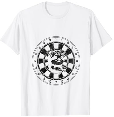Lazy Faultier Dartscheibe Werfen Darts Dartspieler T-Shirt