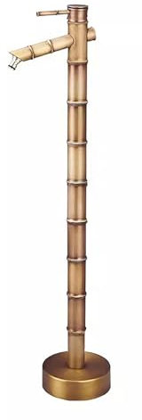 Rubinetto da Esterno, Rubinetto Giardino in Bambù Rustico in Ottone, Rubinetti da Esterno Indipendente, Fontana con Rubinetto D'acqua, per Giardino di Villa(34.4in/87.5cm)