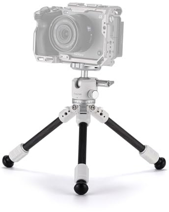 Tilta Camera Tripod with Tabletop Ball Head, Travel Tripod with 1-Stage Carbon Fibre Tripod Legs (3KG) - Snow White TT-BT03-FB-SW