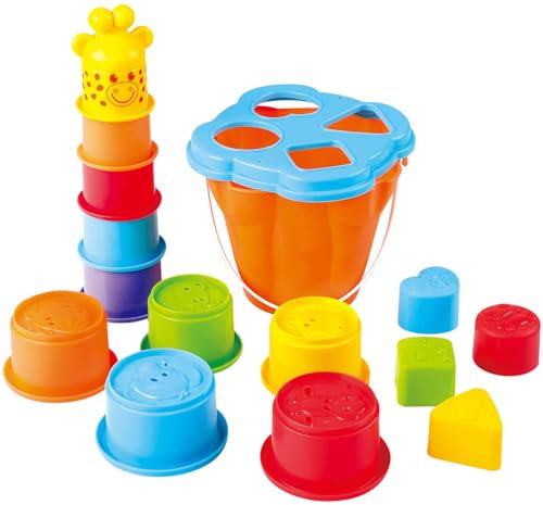 PLAY Stapelbecher Stapelturm Giraffe Steckspiel Baby Lernspielzeug +12M