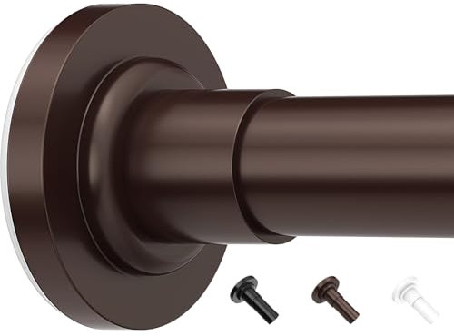 Yeabett Tringle à rideau de douche télescopique sans perçage - 48-190,5 cm - Tringle télescopique à pince pour rideaux - Bronze