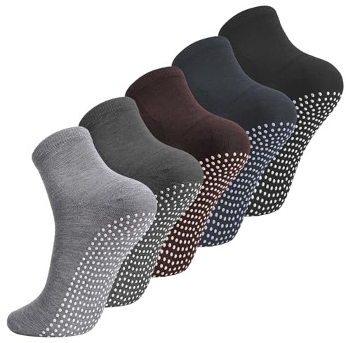 Utensilsto 5 Paar Yoga Socken Damen Stoppersocken 37-42 Rutschfeste Pilates Socken Damen Antirutschsocken für Pilates Barre Ballett Tanz Trampolin