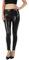 NewL Glänzende metallische Sport-Leggings für Damen, helle Bleistifthose, Fitness, modische Jeggings, Bonbonfarben, Schwarz, M