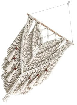 Colcolo Makramee-Wandbehang mit Perlen, Weihnachtsschmuck, Boho-Wanddekoration, Bohemian-Wandteppich, Wanddekoration für Partys, Wohnungen