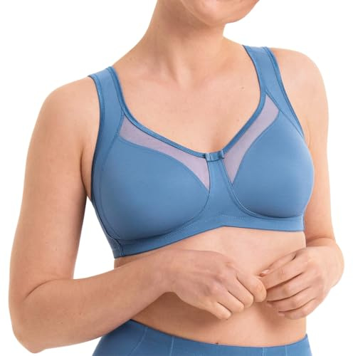 Anita Clara Komfort-BH ohne Bügel – Damen BH mit Halt & Komfort | Dreigeteilte Cups, Entlastungsträger, Mikrofaser, hoher Rücken, bis Cup H