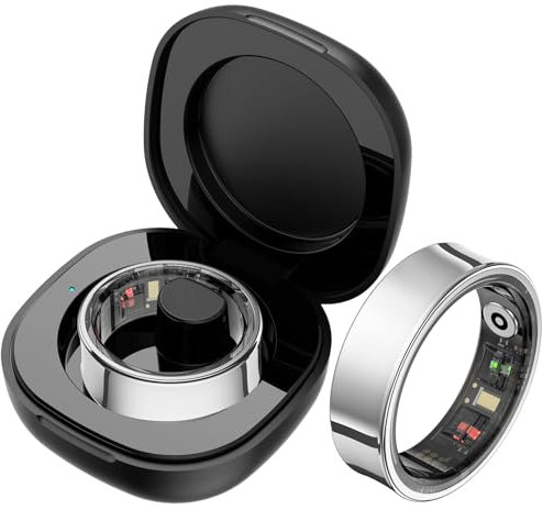 findtime Smart Ring Sleep Tracker Heart Rate Monitor Blood Oxygen Fitness Ring Pedometer Step Counter Fitness Tracker Waterproof Curved Smart Rings for Men Women