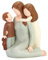 Mother with Children Figurine, Hand-Painted Mom, Son, and Daughter Sculpted Statue, for Mother’s Day, Anniversary, Birthday