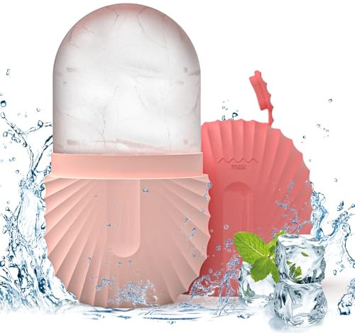 Ice Roller, Silikon Ice Roller Gesicht, Wiederverwendbar Muschelmuster Facial Eisroller Augeneismassage Gesichtsbehandlung Schönheit Hautpflege Eiskompresse Pore Verkleinern Erhellen Haut