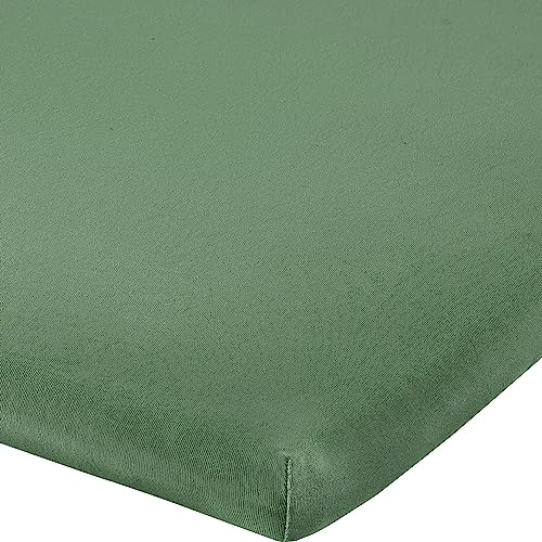 Erwin Müller Topper-Spannbettlaken Freising Elasthan-Jersey-Stretch - olivgrün Größe 180x200 cm - 200x220 cm - dehnbar, antipilling, bügelfrei, Rundumgummi