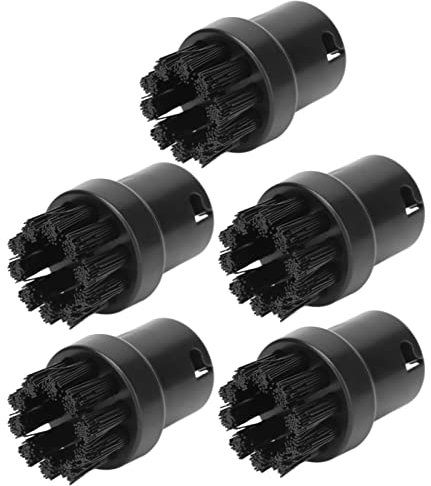 5PCS Steam Cleaner Brush Heads Fit for Karcher SC1 SC2 SC3 SC4 SC5, Steam Engine Cleaning Brushes Replacement, Steam Mop Accessories Adaptor Black