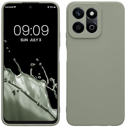 kwmobile Custodia Compatibile con HONOR 200 Smart 5G / X7C 4G Cover - Back Case per Smartphone in Silicone TPU - Protezione Gommata - verde grigio