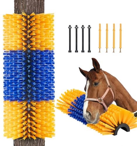 VEVOR Brosse à Gratter pour Bétail Cheval Anti-démangeaisons 51 x 19 cm avec 2 Vis, Griffoir pour Soulager Démangeaisons du Dos, Nettoyage, Toilettage, de Chevaux, de Cochons, de Bovins, de Moutons
