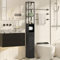 VECELO Bathroom Tall Cabinet, Slim Storage Cabinet with Hollow Frame Toilet Paper Scroll, Narrow Cabinet with Farmhouse Style Door for Bathroom