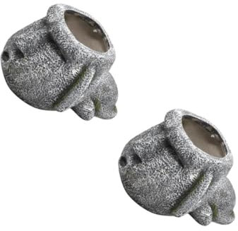 Cabilock 2 Piezas Maceta de gárgolas Jardinera Inteligente Plantas Artificiales para Decorar eucalipto Colgante decoración Office Super Humor Maceta de Resina Maceta de Bonsai de Resina