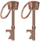 kwmobile Bottle Opener Key Keychain (Set of 2) - Keychains Shaped Like Keys to Open Beer Bottles, Soda Tops, Soft Drinks - Rose Gold