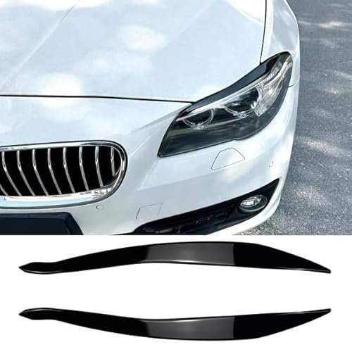 Augenbrauen Scheinwerfer Augenlid Abdeckung Glanz Schwarz Fit BMW 5er F10 Facelift 2015-2017