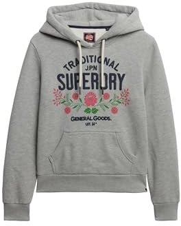 Superdry Damen Lot 54 Hoodie Grau Meliert 40