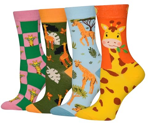 Cansok Damen Crew Neuheit Tier Socken Geschenk Baumwolle anziehen Wadensocken