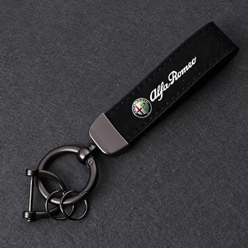 JIYIFAN Auto Schlüsselanhänger für Alfa Romeo Stelvio 2022-, Schlüsselanhänger mit dem Logo für Auto Individuell als Geschenk Für Autofans,A
