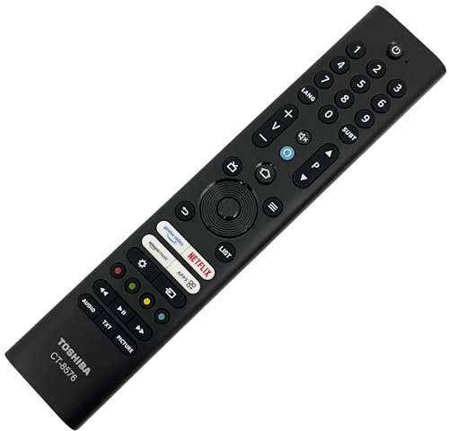 Genuine Replacement For Toshiba CT-8576 TV Remote Control Compatible With CT-8578 CT-8570 CT-8565 50UF3F53DB 55QF5D53DB Smart Fire QLED - Alexa Voice