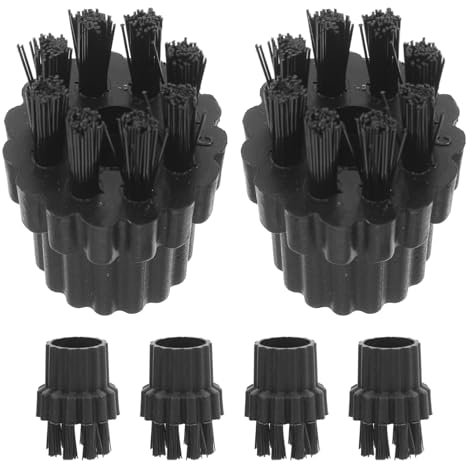 SEWACC 6-Pack Replacement Brush Heads for Steam Cleaners, Nylon Bristle Scrub Brushes for Grout, Floors, Upholstery, and Hard-to-Reach Areas