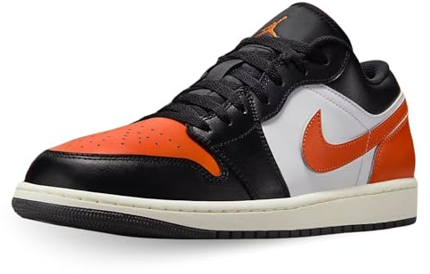 Air Jordan 1 Low Big Kids' Shoes (Black/White/Sail/Starfish) Size 5