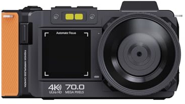 Appareil photo numérique sans miroir 4K avec image haute définition 96 MP et écran HD de 3,5, zoom numérique 50x et connectivité WiFi pour un partage de photos et de vidéos fluides, blanc