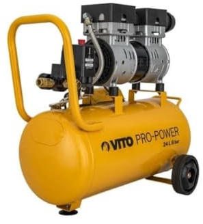 D-Work - Compressore elettrico verticale da 1 CV 24 l, silenzioso e compatto, ideale per lavori fai da te