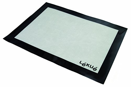 Lékué Salvabandejas 40x30 Tapete de Silicona y Fibra de Vidrio, Blanco y Negro, 40 x 30 cm