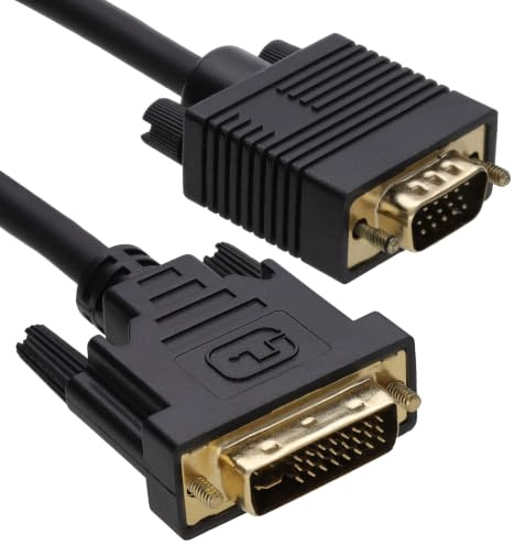 kenable DVI-I to VGA Cable for PC to Monitor 24+5 to HD15 Male Plug 5m [5 metres]
